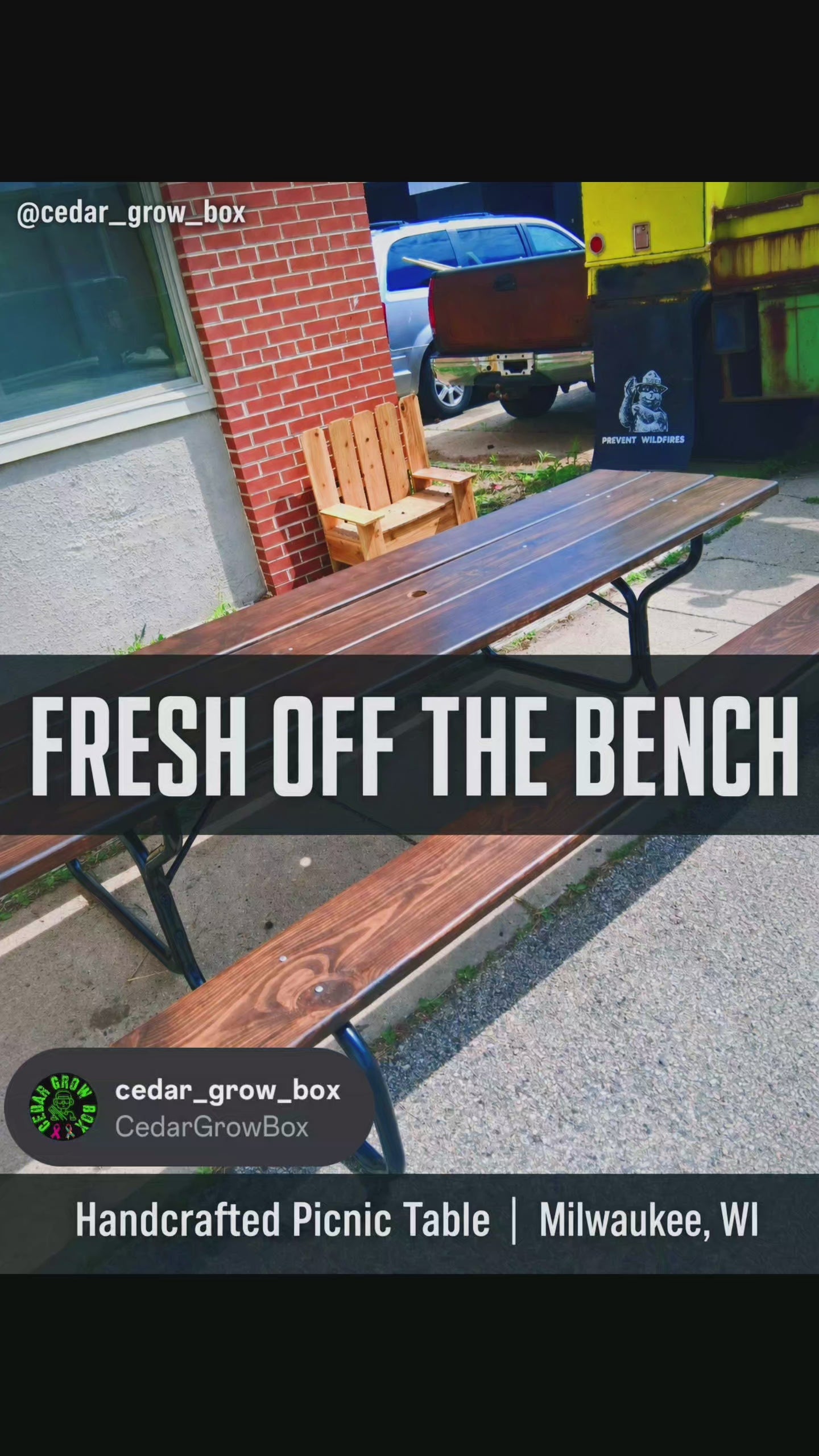 Handcrafted 10-Foot Pine Picnic Table with Powder Coated Steel Frame